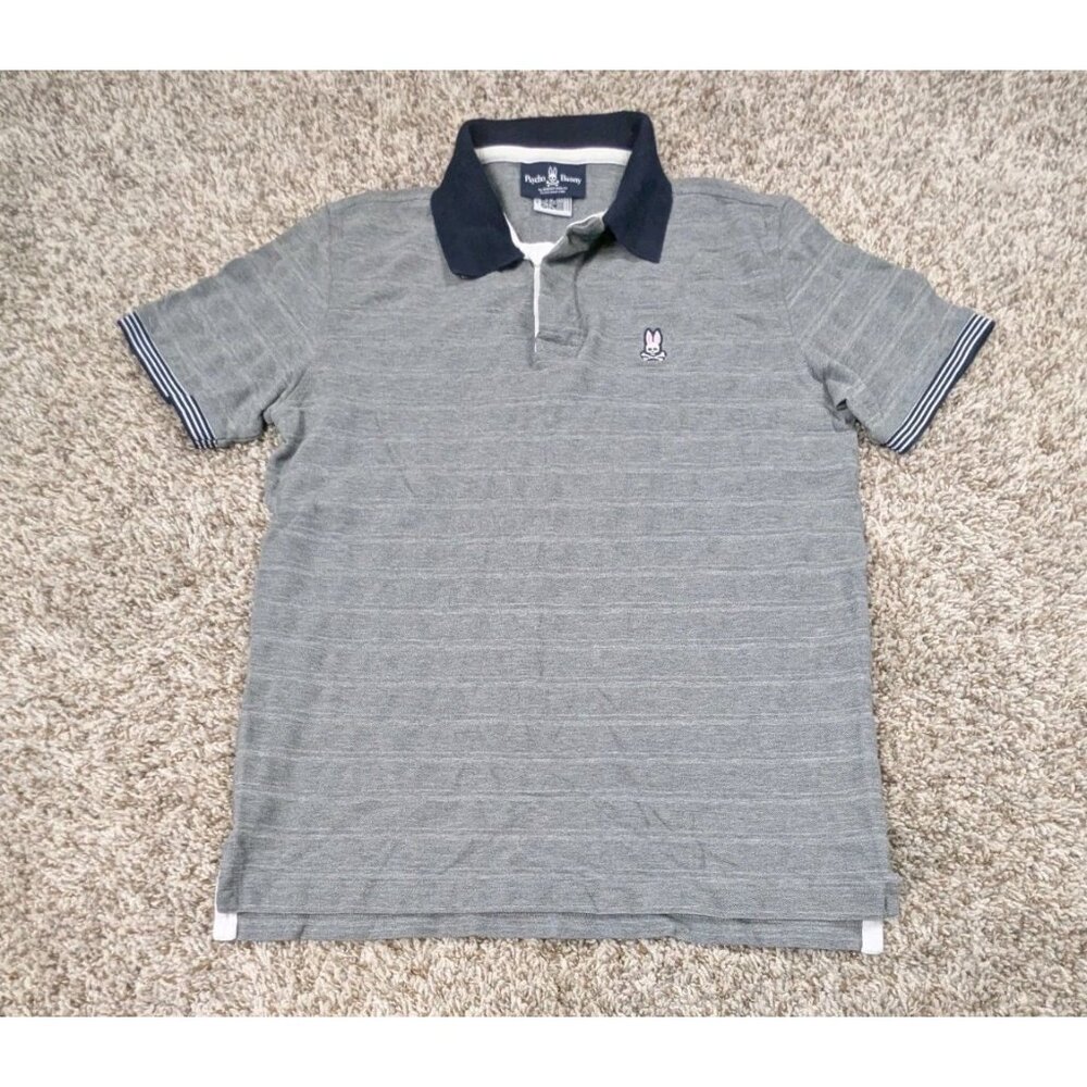 Psycho Bunny Polo Shirt Mens 5 Grey Short Sleeve Logo 100% Pima Cotton Classic